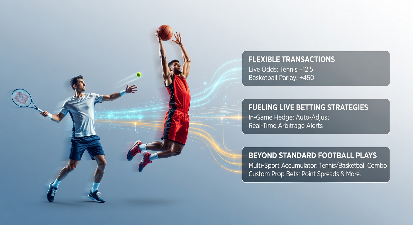 Dynamische Live-Wettumgebung mit Tennis und Basketball, fokussiert auf mobile Transaktionen und Echtzeit-Quoten