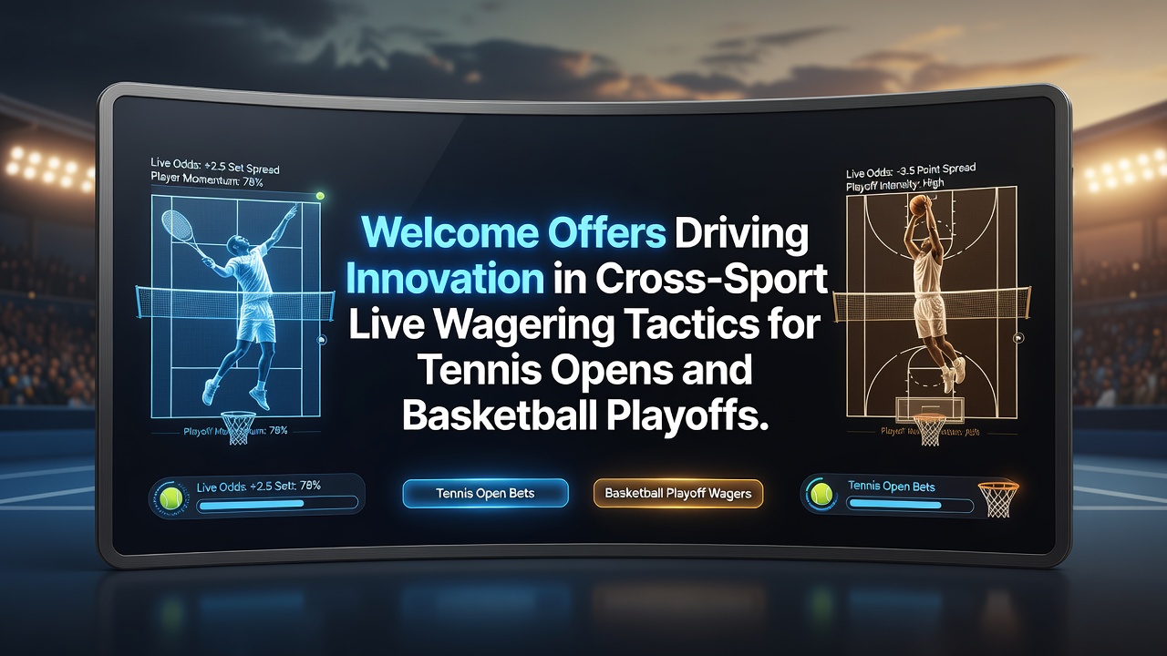 Illustration zu Willkommensboni und Live-Wettstrategien in Tennis und Basketball